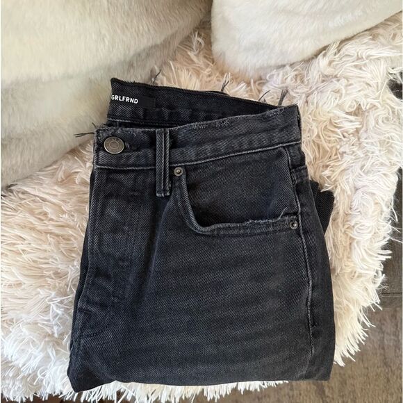 GRLFRND Karolina 100% cotton black jeans frayed hem - Picture 2 of 13